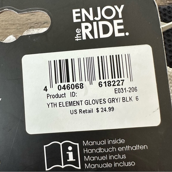 NWT O’Neal Youth 6 large Black Element Racing Gloves Motocross new - Picture 5 of 5